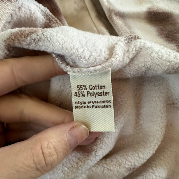 Vintage Havana white and brown tie-dye cropped v-neck hoodie small - Picture 7 of 7